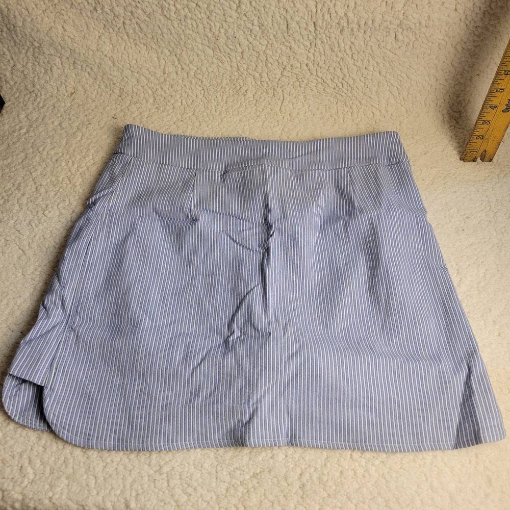 Est. 1946 Womens Blue White Pinstripe Skort Size 12 Stretch Mini Skirt Shorts